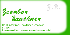 zsombor mauthner business card